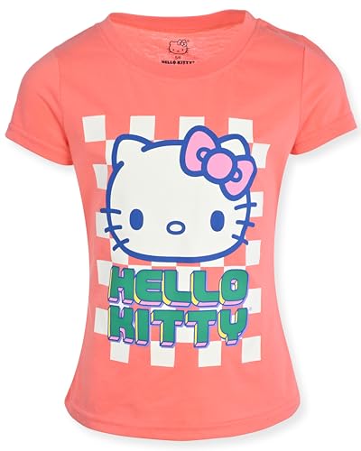Image of Hello Kitty Girls Tee Shirts - 2 Pack Short Sleeve T-Shirts for Girls with Adorable Artworks and Slogans for Girl's Style