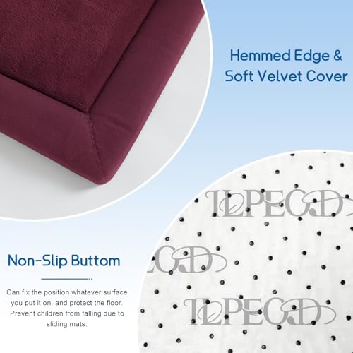 Image of Baby Play Mat for Floor Nursery Muscle Mat Area Rug Playroom Rug 79 inchx138 inch Elastic Foam 1.3 inch Thick Crawling Mat for Babies,Toddlers, Infants (Burgundy)