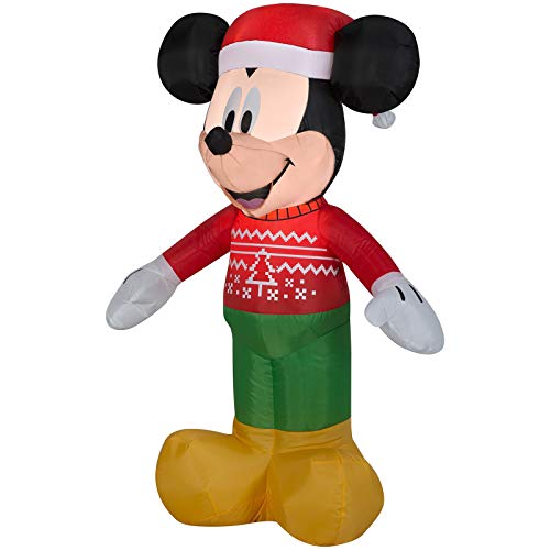 Gemmy 3.5' Airblown Mickey In Ugly Sweater Disney Christmas Inflatable #TOP1