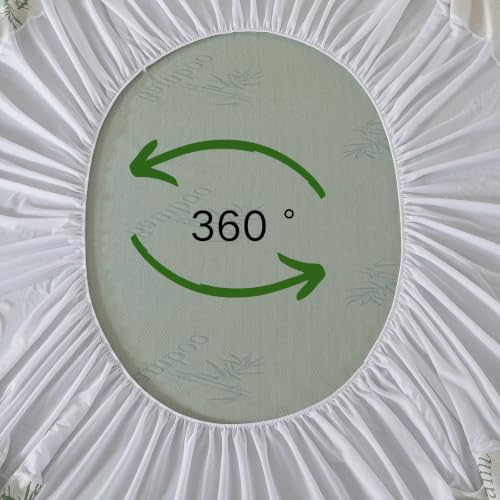 Image of WhatsBedding Mattress Topper Cover Queen Size (Only Cover), Breathable Viscose Made from Bamboo, Mattress Protector