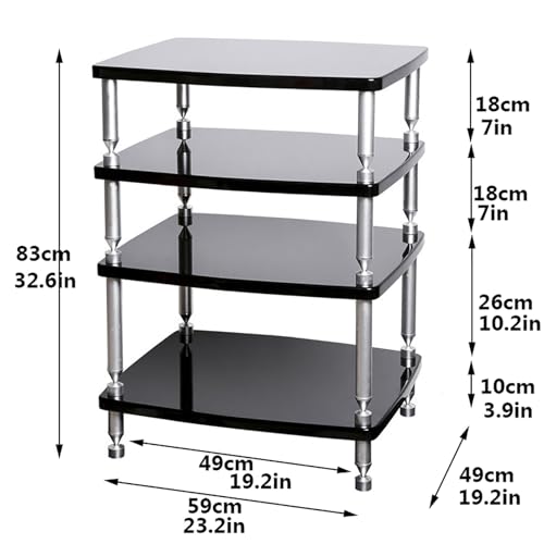 Étagère multimédia robuste à structure verticale pour système audiovisuel