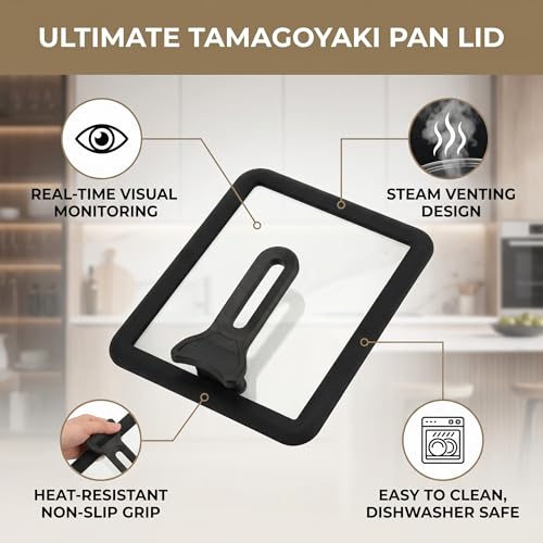 Couvercle en verre pour poêle tamagoyaki de cuisine japonaise - 4