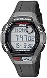 Casio Men's Step Tracker Stainless Steel Quartz Sport Watch with Resin Strap, Black, 23 (Model: WS-2000H-1AVCF)