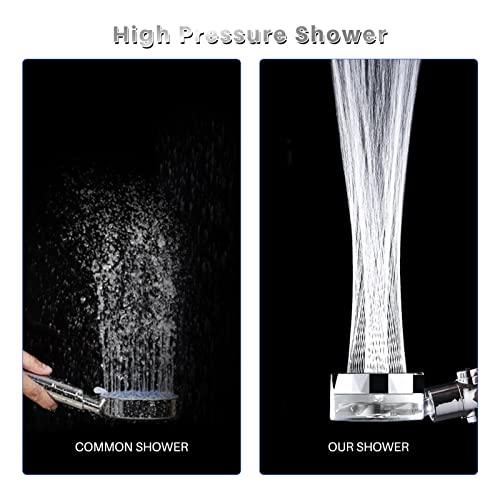 Duschköpfe Hochdruck , Badinstallationen Shower Head,360°Brausekopf,Filter PP BaumwolleWassersparend Druckerhöhung Chrome Duschbrause für Baden - Image 7