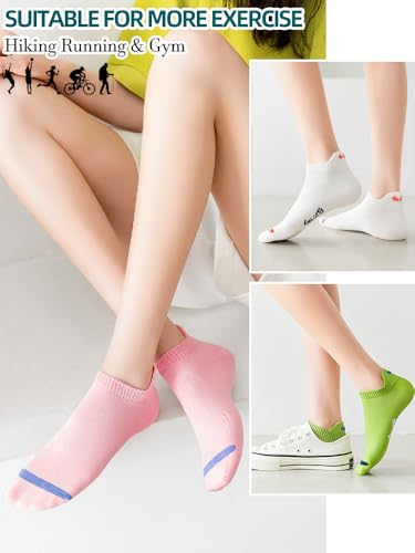 Image of Women's sports ankle socks,moisture wicking,for running,non slip athletic socks with arch support,6 pack