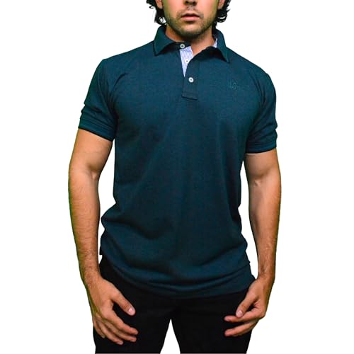 La Mejor Selección de Playera Polo los preferidos por los clientes. 41 U.L.S. 1982- Playera Polo para Hombre, Corte Clásico (MX/US, Alfa, XX-Grande, Regular, Regular, Azul Petróleo Jaspe)