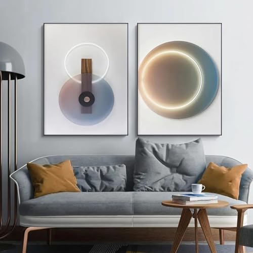 Imágenes para sala de estar en lienzo minimalista nórdico y cuadros contemporáneos de 60x80cmx2
