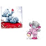 [Diamant-Malwerkzeugset Einschließlich] - Leinwand, runde Diamanten und Werkzeuge. Leinwandgröße: 30 * 30cm (Die tatsächliche Größe des Diamanten ist: 25 * 25cm); Bild:Kleiner Bär; Zielgruppe: Erwachsene und Kinder.2 Stücke