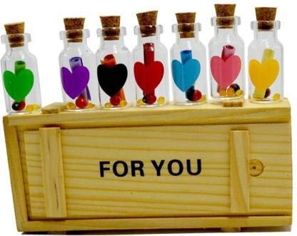 VIRSAA Beautiful Message Bottle Pack of 7 for Valentines, Birthday, Set