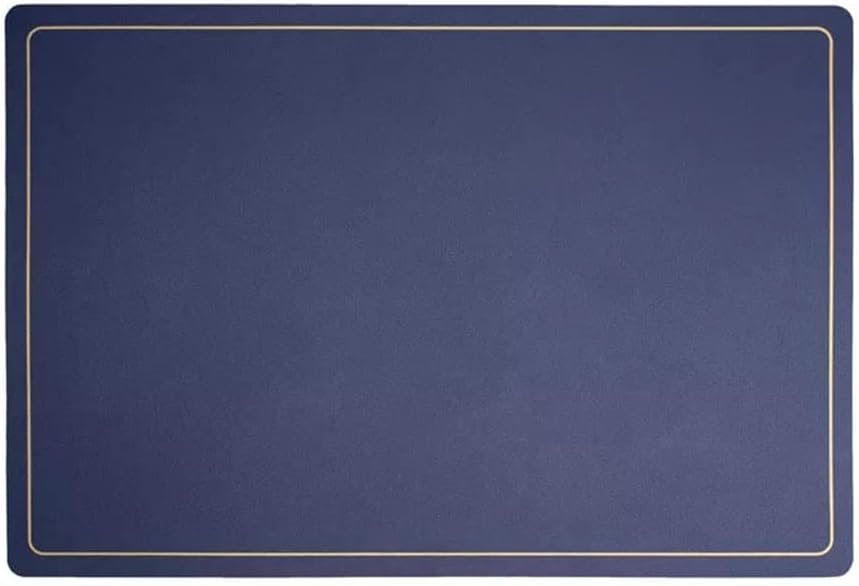 Placemats Set of 6 Goud Thread Leather Oil Resistant Insulated Placemats Coasters for Kitchen Plate Mat Decoration (Colo