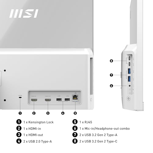 MSI Modern AM242 12M-644IT All In One, 23,8 Zoll IPS, 1920 x 1080 (FHD), CPU Intel Core i5-1235U, RAM 8 GB, SDD (512 GB), Non-Touch, Windows 11 Home, weiß