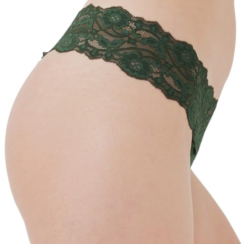 vadik Thong for Women Cotton Underwear Low Rise Panties Woman G-String LACE Waist Thongs/Low Rise Waist -Set of 1 (in, Alpha, M, Regular, Green)-picture-48