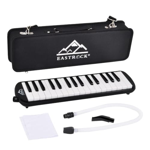 EastRock 32 Key Black Melodica Keyboard Soprano Piano Instrument with Case