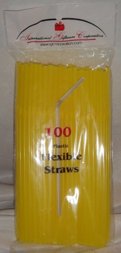 100 Pitillos Flexibles Amarillos IGC miniatura 1