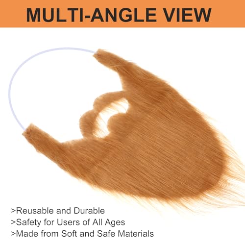 1 Stück Halloween Schnurrbart, Lustige Fake Bart, Braun Gefälschte Bärte mit Gummiband, Realistischer Schnauzer für Cosplay Zubehör, Theme Party Weihnachten und Halloween