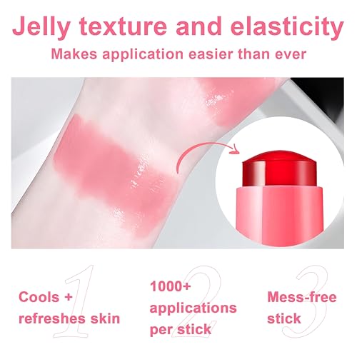 Bajajbeautyshop Cooling Water Jelly Blush Stick, Multi-Use Cheek and Lip Stains & Tints, Long Lasting Milk Water Jelly Blush Lip Gloss, Waterproof, for Women Girls (Chill) - Image 4