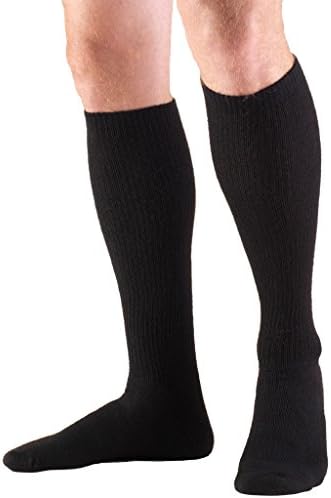 Truform Compression Socks, 20-30 mmHg, Men’s Gym Socks, Knee High Over Calf Length, Black, Medium