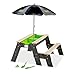 Produktbild EXIT Toys Aksent Picknicktisch, Sandtisch & Wassertisch aus Holz - Multifunktionaler Spieltisch für Kinder im Garten - Mit Bank, Sonnenschirm, Gartengeräte & Deckel - 100% FSC Zedernholz - 94x94x50cm
