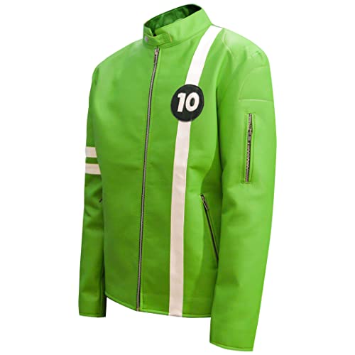 Men's Lambskin Green Alien10 Faux or PU Leather Jacket, Sizes XXS-3XL3