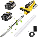 YDlawn 20V Hedge Trimmer Cordless, 22 Inch Tree Trimmer with 2x4.0Ah Batteries and Charger, Handheld Electric Trimmers, Grass Shrub Pruning Cutter, Lightweight & Compact Hedge Shear for Garden, Lawn
