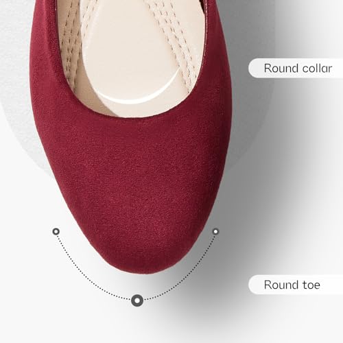 Image of Shupua Flats for Women Round Toe Black Ballet Flats Dressy Work Shoes