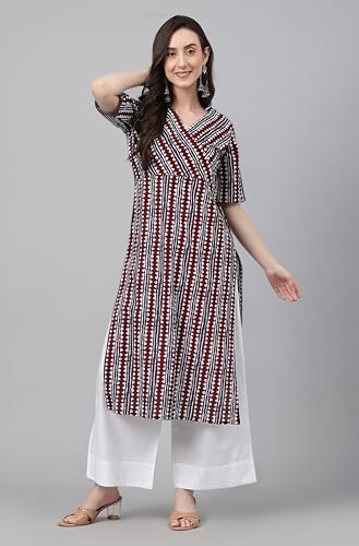 Image of Janasya Women's Cotton Regular Fit Casual Kurta