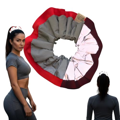 Reflective Scrunchies For Women | High Visibility Safety Hair Ties For Running, Walking, &Amp; Night Fitness | Stylish, Gentle, And Secure Ponytail Holder | Sport Gear (Red)