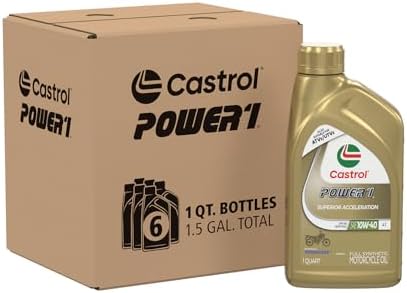 Castrol Power1 4T 10W-40 Full Synthetic Motorcycle Oil, 1 Quart, ...