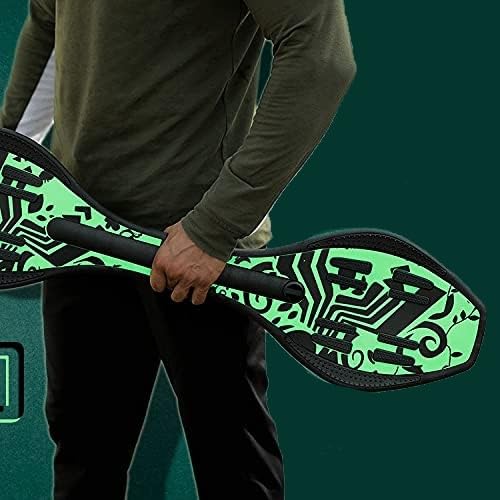 BABAFAB Wave Board Skate Board with Carry Bag | LED Flash Colorful Lights in Wheels | for Outdoor for Kids |Skates for Kids,Plastic Card, DIY Arts Craftfor (Green)