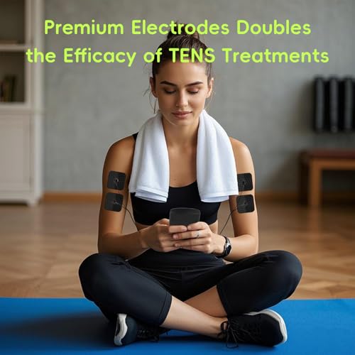Image of 20 Pack TENS Unit Electrode Pads with Wire Cable Combination Set. Reusable Premium Hydrogel Self-Adhesive TENS Unit Replacement Pads, Compatible with Belifu, AVCOO, NURSAL, TENS 7000, AUVON, Neocarbon