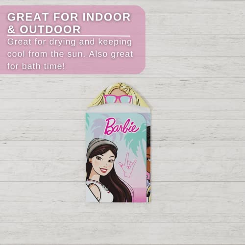 Barbie-BathPoolBeach-Soft-Cotton-Terry-Hooded-Towel-Wrap-24-in-x-50-in-By-Franco-Kids 41wQecj NwL