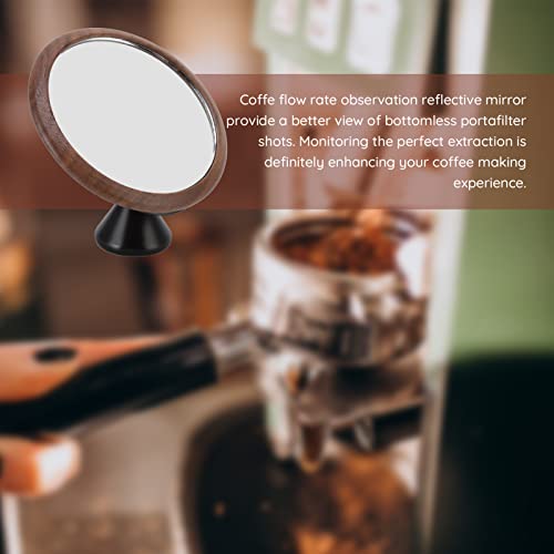 Espresso Shot Mirror For Bottomless Portafilter, 360° Rotation Adjustable Espresso Mirror To Observe Coffee Flow Rate, Walnut Black Base Coffee Extraction Observation Mirror #TOP4