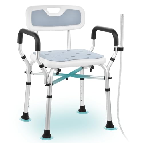 Image of VFAUOSIT Shower Chair with Arms and Back for Inside Shower, Shower Seats for Adults