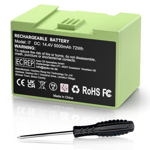 Image of Upgraded 5000mAh 14.4V Replacement for iRobot Roomba Battery ABL-D1 4624864 Compatible with Roomba e and i Series Battery i3 3150 i3+ 3550 i4 4150 i4+ 4550 i8 i8+ i7 i7+ e5 e6 J7 J7+ J6+ J5