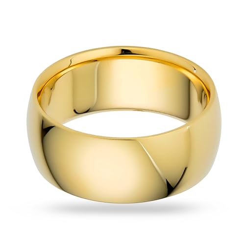 8mm Solid Gold Wedding Bands for Women or Men, 10k or 14k Gold Rings, Comfort Fit Womens and Mens Wedding Ring - Premium Collection from EWB2