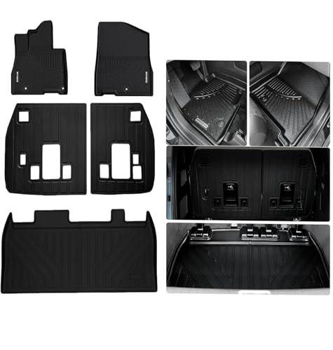 WAYIDSS Floor Mats for 2025 2026 KIA Carnival(fit 7&8 Seats) with Trunk Mat & Backrest Mat TPE All Weather Protection Car Floor Liners Cargo Liners