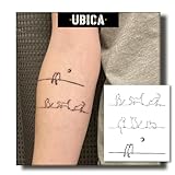 UBICA 2 Sheets Semi Permanent Tattoos, Temporary Tattoo for Women & Girls, Lasts 7-15 Days Water-Resistant Fake Tattoo Stickers, Line Cat Design for Party, Non-Reflective & Safe for Skin