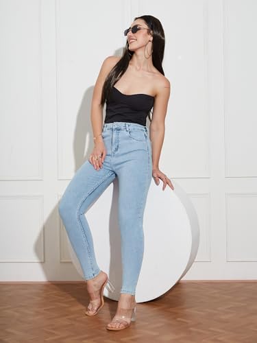 Image of Miss Chase Women's Skinny High Rise Cropped Stretchable Denim Jeans