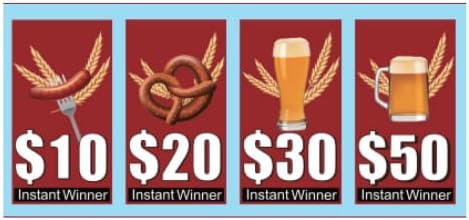 $2 Pull Tabs – Oktober Fest Theme Seal Card Game – 285 Count – Fundraising Raffle Tickets with Seal Holders for Bars, Clubs, Schools & Nonprofits