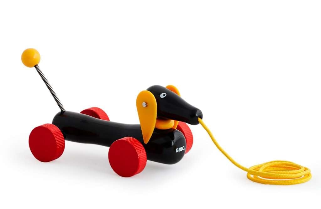 BRIO Pull Along Dachshund wooden pull toy for toddlers