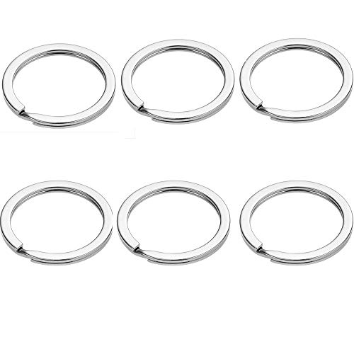 Aofocy Key Ring Spring Steel 25mm (1 inch) Nickel Plated Pack of 20