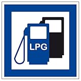 Schild für erneuerbare Energien - LPG Autogas Tankstelle - Aluminium - 25 x 25 cm