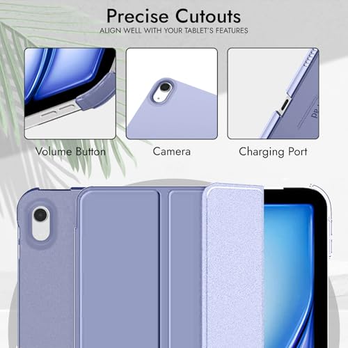 Image of Robustrion Cover for iPad Air 11 inch Cover M4 / M3 / M2 / Air 4th 5th Gen Generation with Translucent Back for iPad Air 11 inch M4 M3 M2 /Air 4 5 10.9 inch - Lavender