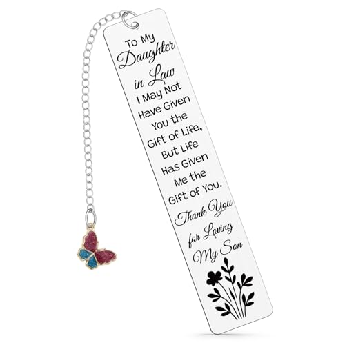 Daughter in Law Birthday Gifts Daughter in Law Gifts from Mother-in-Law Bookmarks Wedding Anniversary Gift for Daughter-in-Law Christmas Mothers Day Birthday Gift for Daughter-in-Law Book Marks