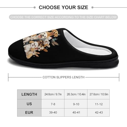 Dogs And Birds Women's Cotton Slippers Indoor Outdoor Slip-on Warm House Shoes with Anti-Skid Rubber Sole2