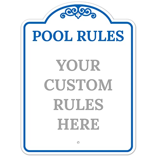 Señal Personalizada de Reglas para Piscina 18x24 miniatura 1