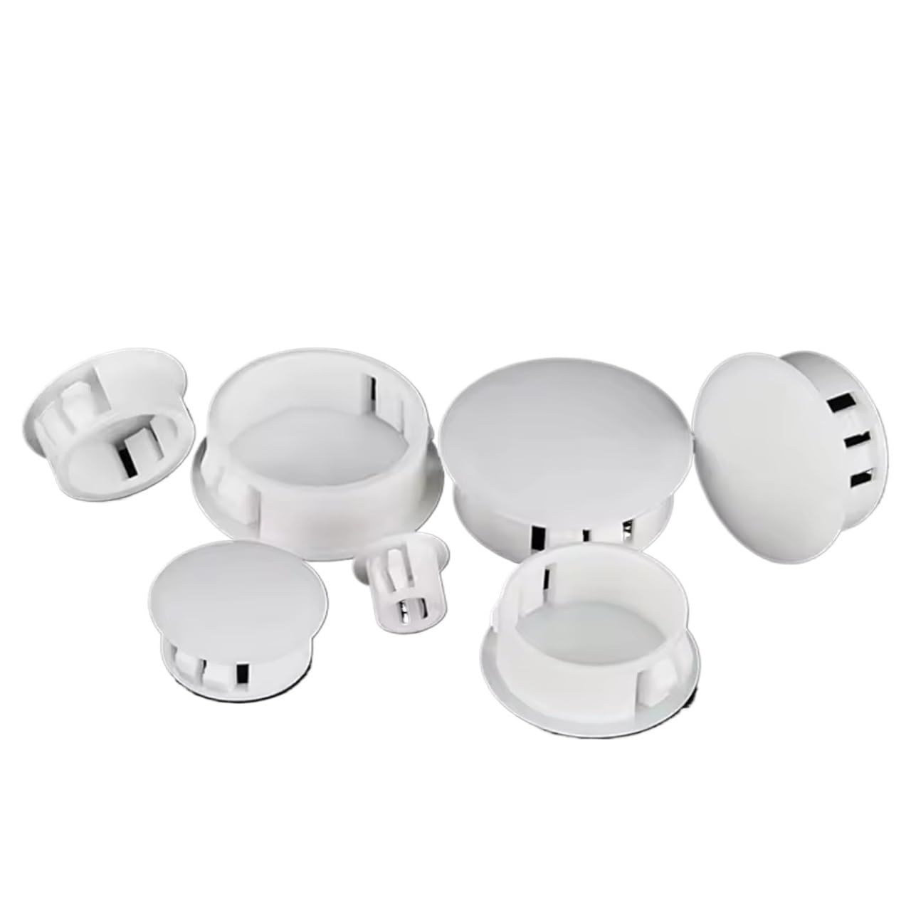 Snap-on Hole Plug Round Plastic Blanking End Caps Tube Pipe Inserts Bung(White,15mm (50pcs))