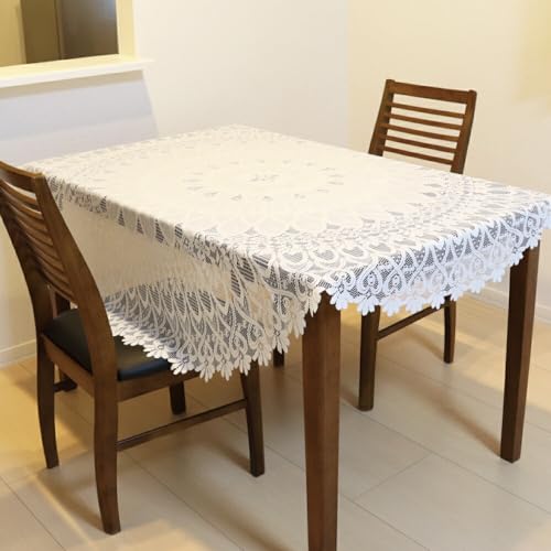 テーブルクロス レース 正方形 円形 丸 円形テーブル おしゃれ かわいい 店舗用 飲食店 レストラン カフェ 展示会 150cm ホワイト 21742