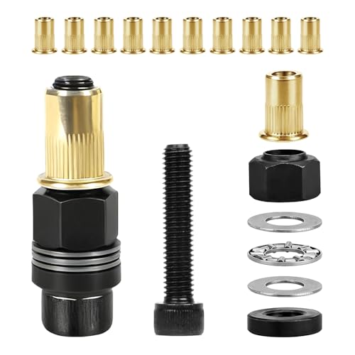 KOVSGQ Remachadora de Tuercas Remachables Remaches Roscados Tuerca Remachable Remache Tuerca 11Stk M8 Juego de Cabezales Para Remachar a Mano Remachadora Manual de Cabezales kit Contiene 10 Tuercas