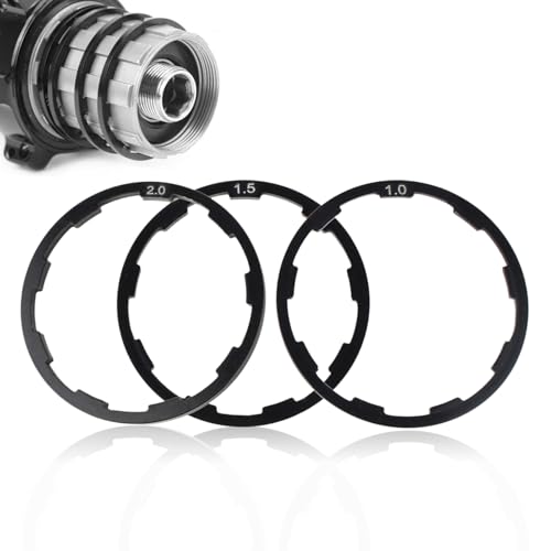 3 PCS Cassette Spacer, 1mm 1.5mm 2mm Hub Bottom Bracket Flywheel Washer Spacer Bottom Bracket Axle for Road Bike Cycling Flywheel